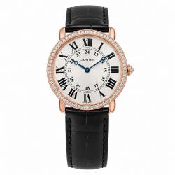 Cartier Ronde Louis 36MM WR000651 Diamond Bezel Watch